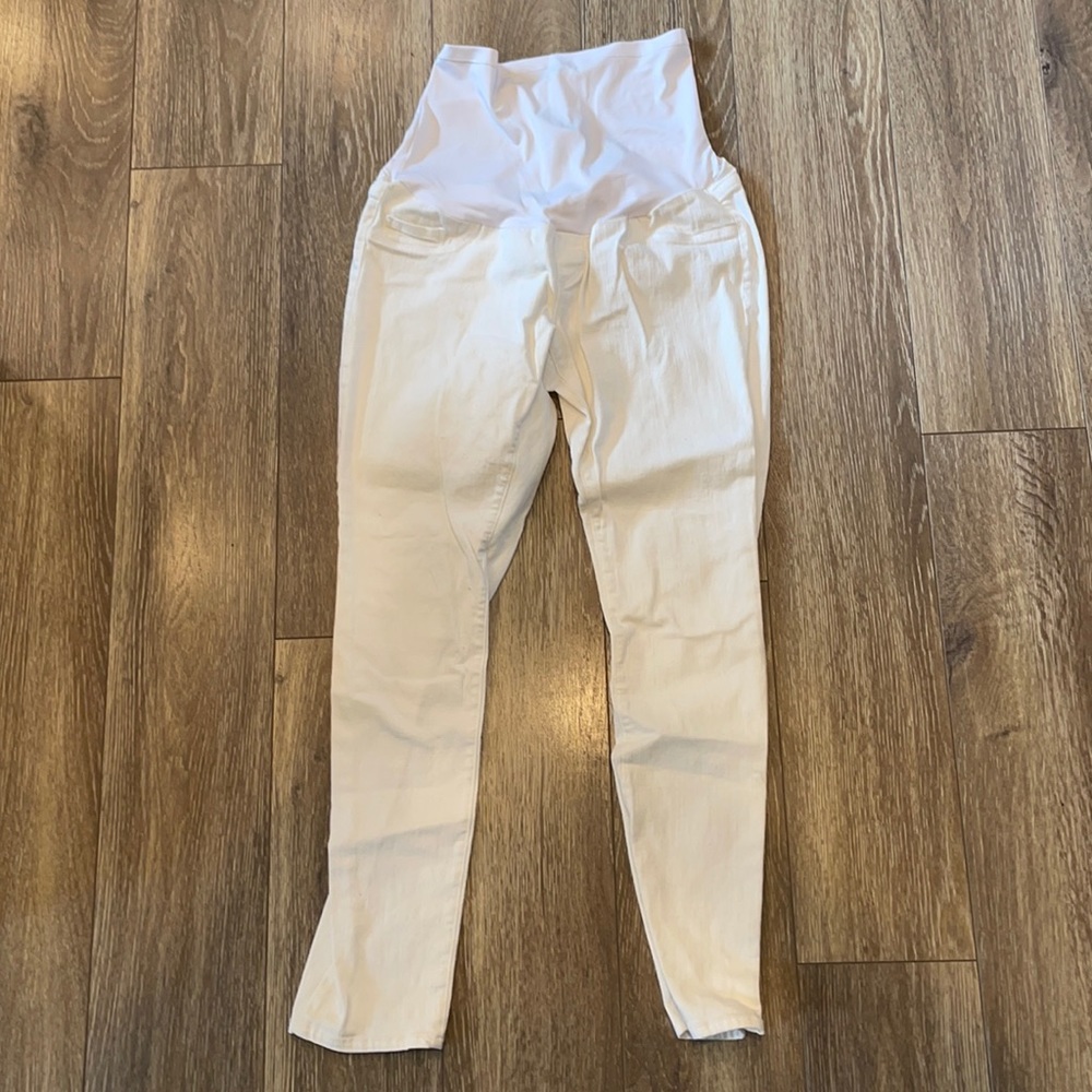 White maternity pants